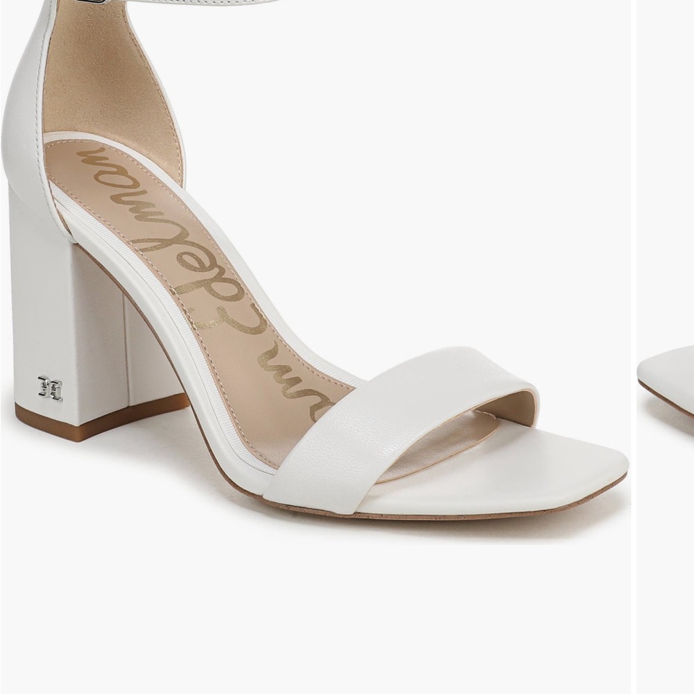 Sam Edelman Cream Block Heel Sandals